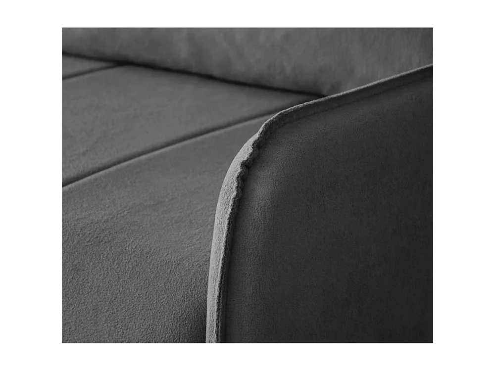 Canapé d'angle convertible 4 places en tissu gris foncé