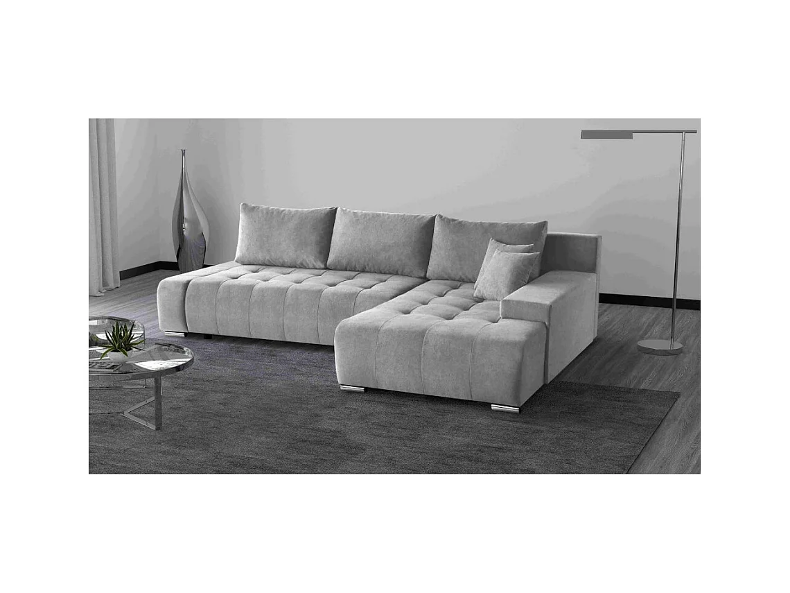 Canapé-lit ECKSCHLAFSOFA Draco L gris clair