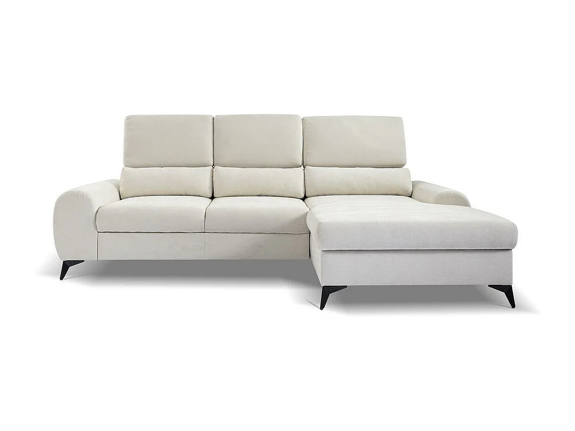 ECKSCHLAFSOFA Milan Hellgrau mit Metallbeine rechts