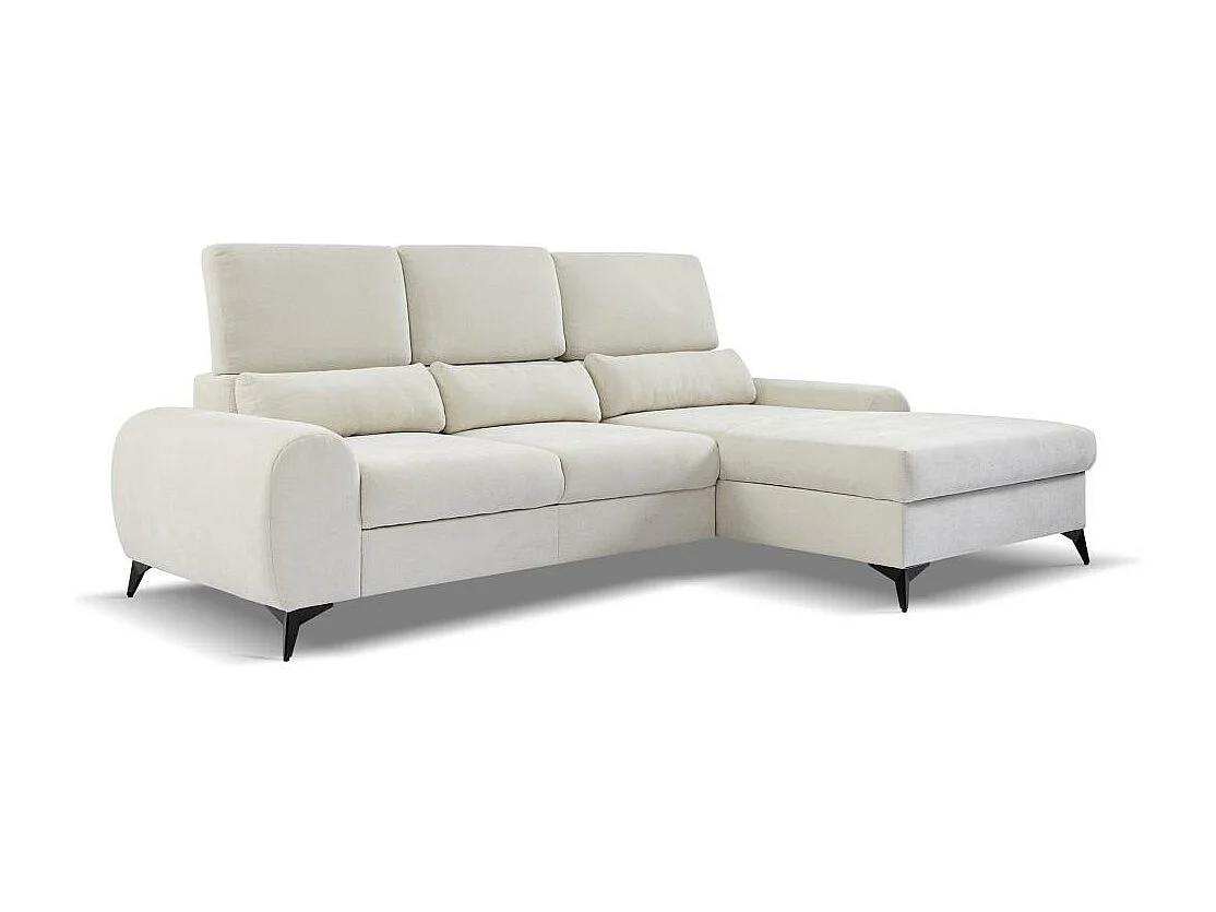 ECKSCHLAFSOFA Milan Hellgrau mit Metallbeine rechts