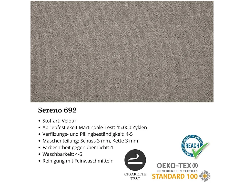 ECKSCHLAFSOFA Milan Hellgrau mit Metallbeine rechts