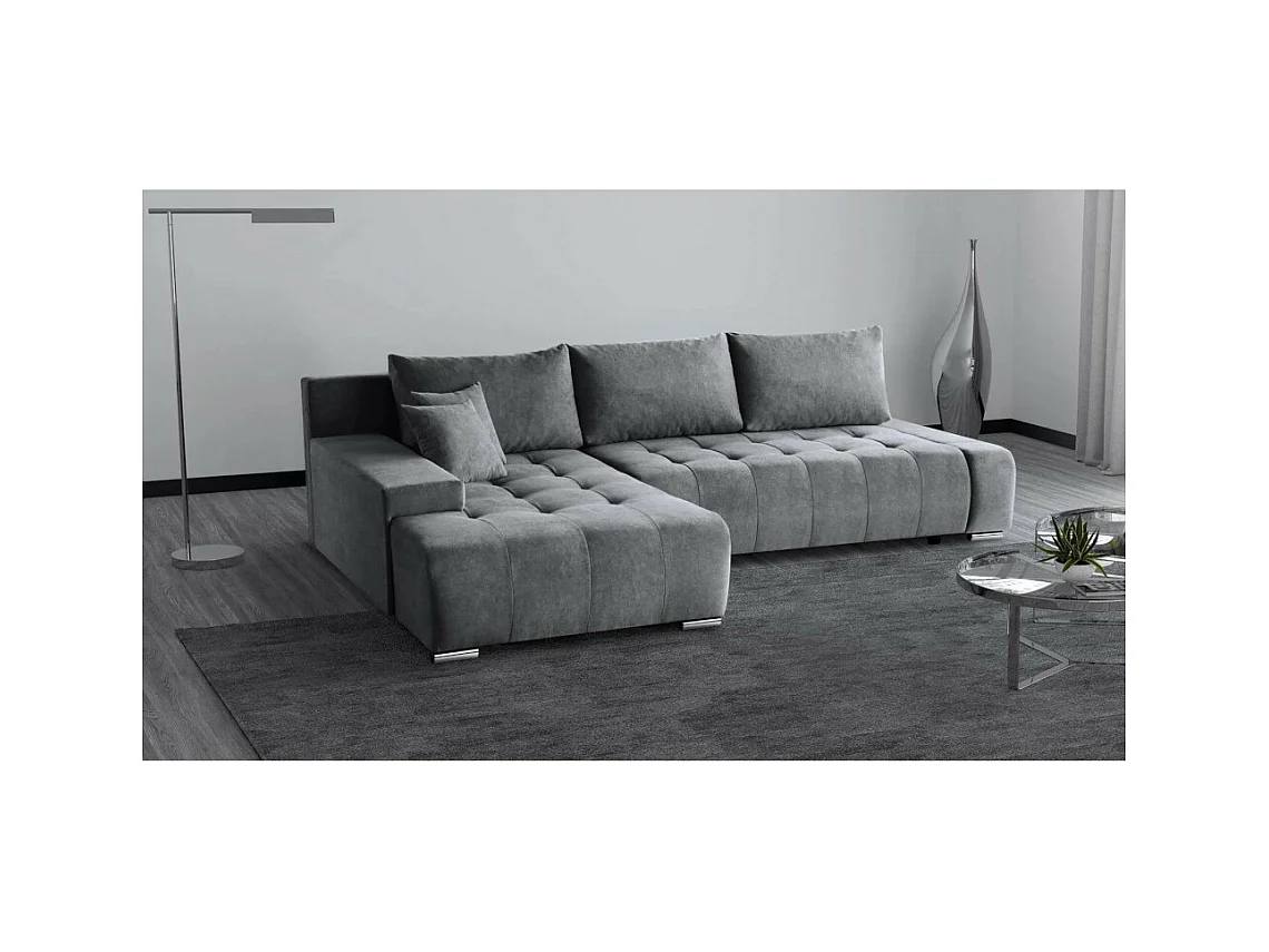 Canapé-lit ECKSCHLAFSOFA Draco L gris foncé