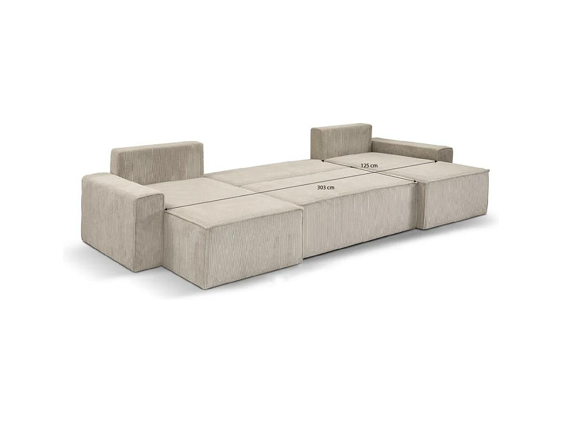 WOONLANDSCHAP Hektor U met slaapfunctie beige