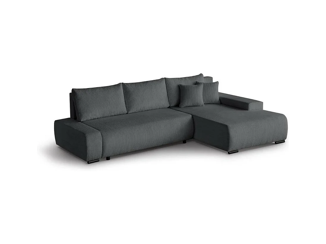 Canapé-lit ECKSCHLAFSOFA Draco L gris foncé
