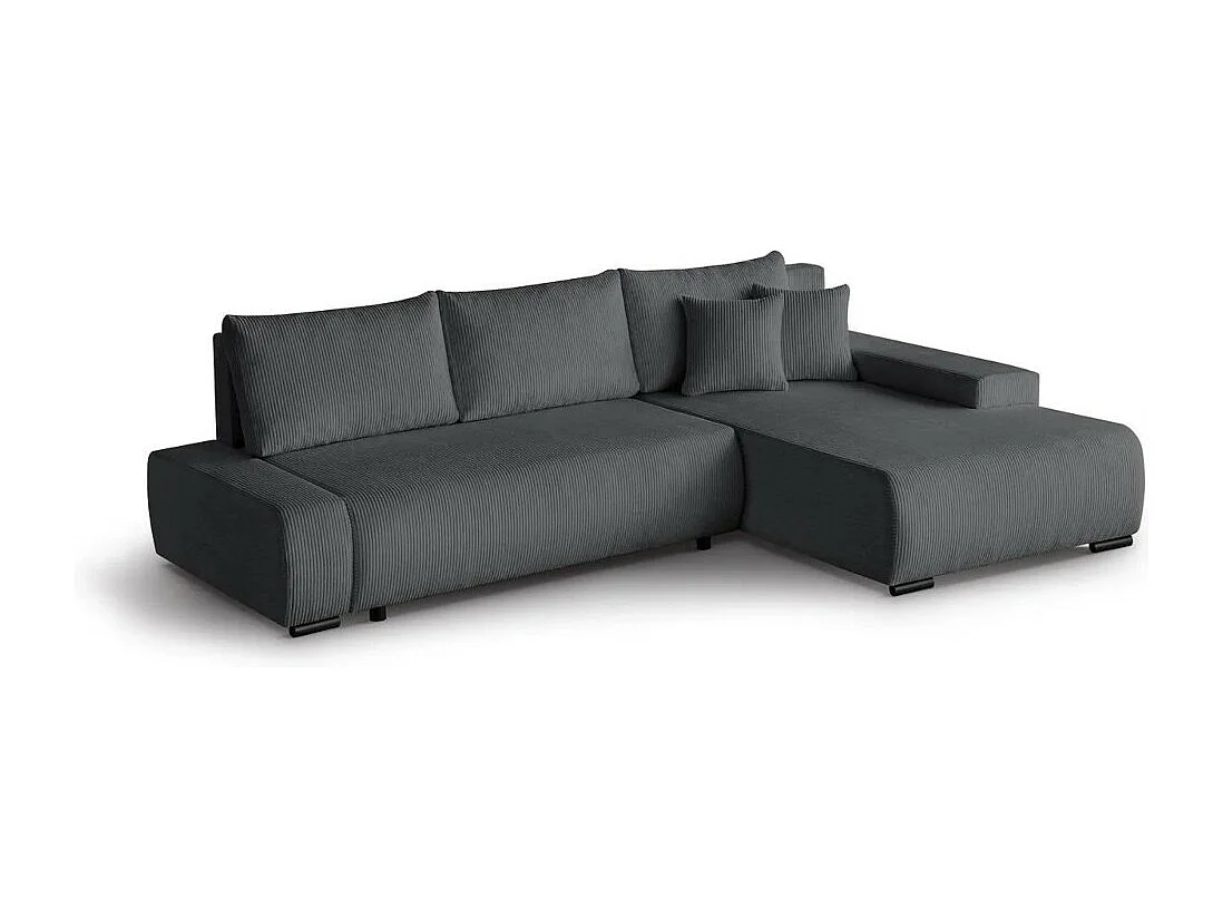Canapé-lit ECKSCHLAFSOFA Draco L gris foncé