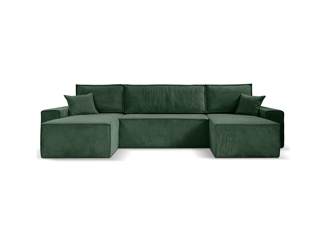 CANAPE Hektor U avec fonction sommeil vert