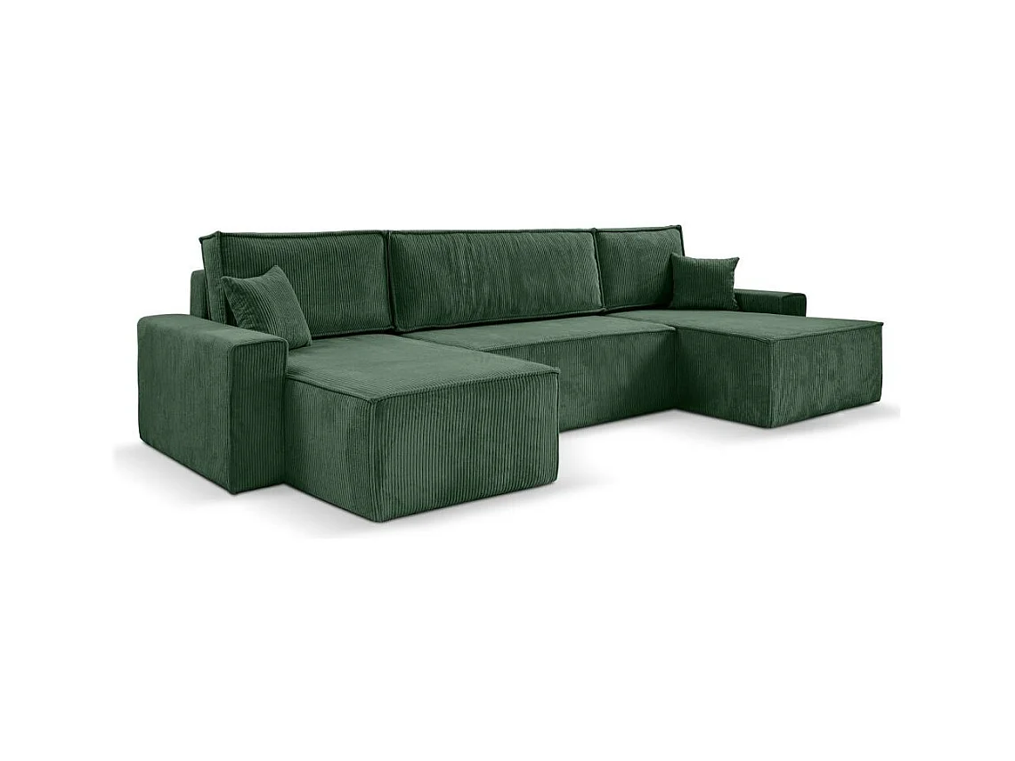 CANAPE Hektor U avec fonction sommeil vert