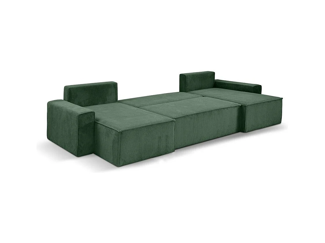 CANAPE Hektor U avec fonction sommeil vert