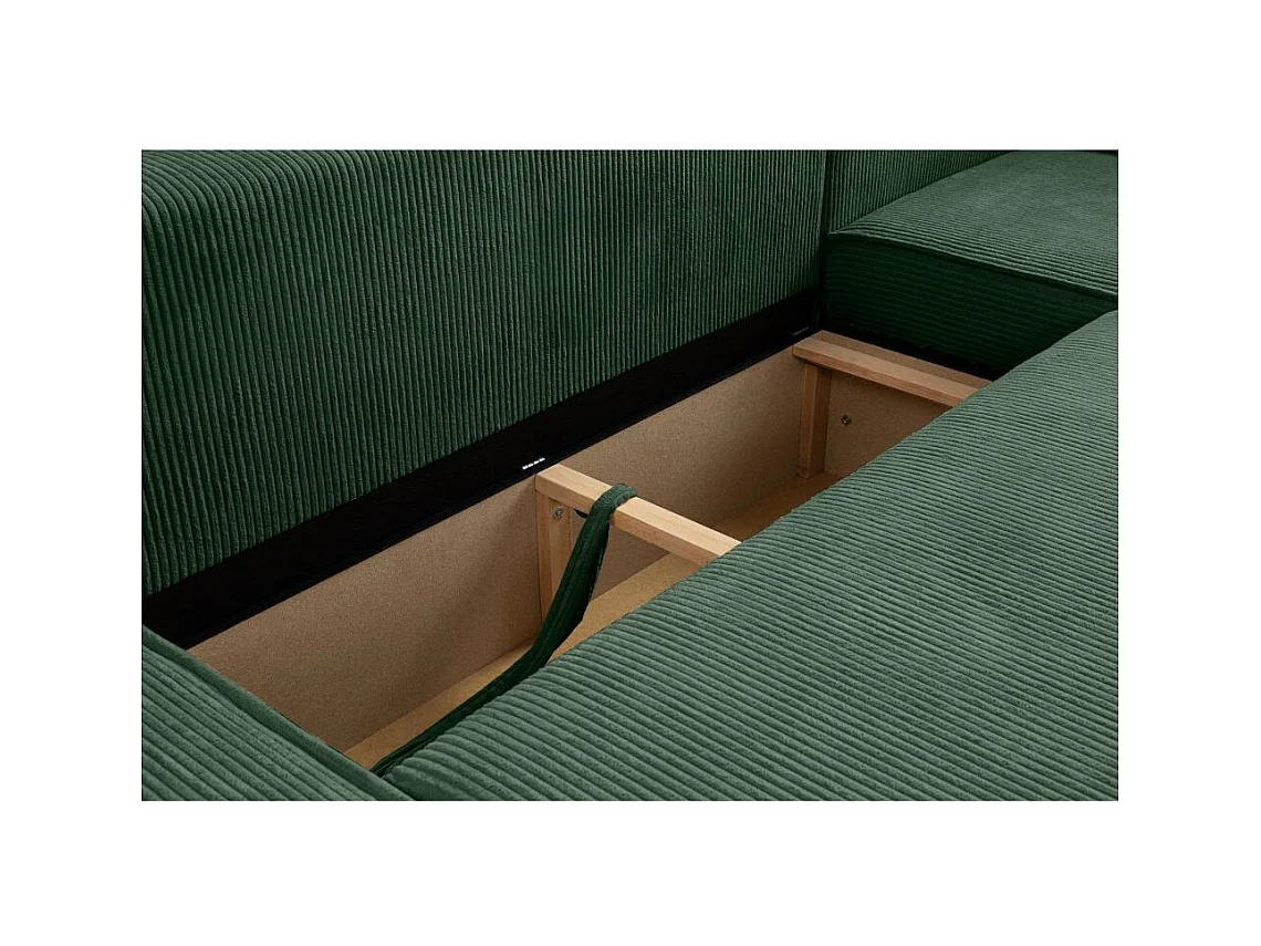 CANAPE Hektor U avec fonction sommeil vert