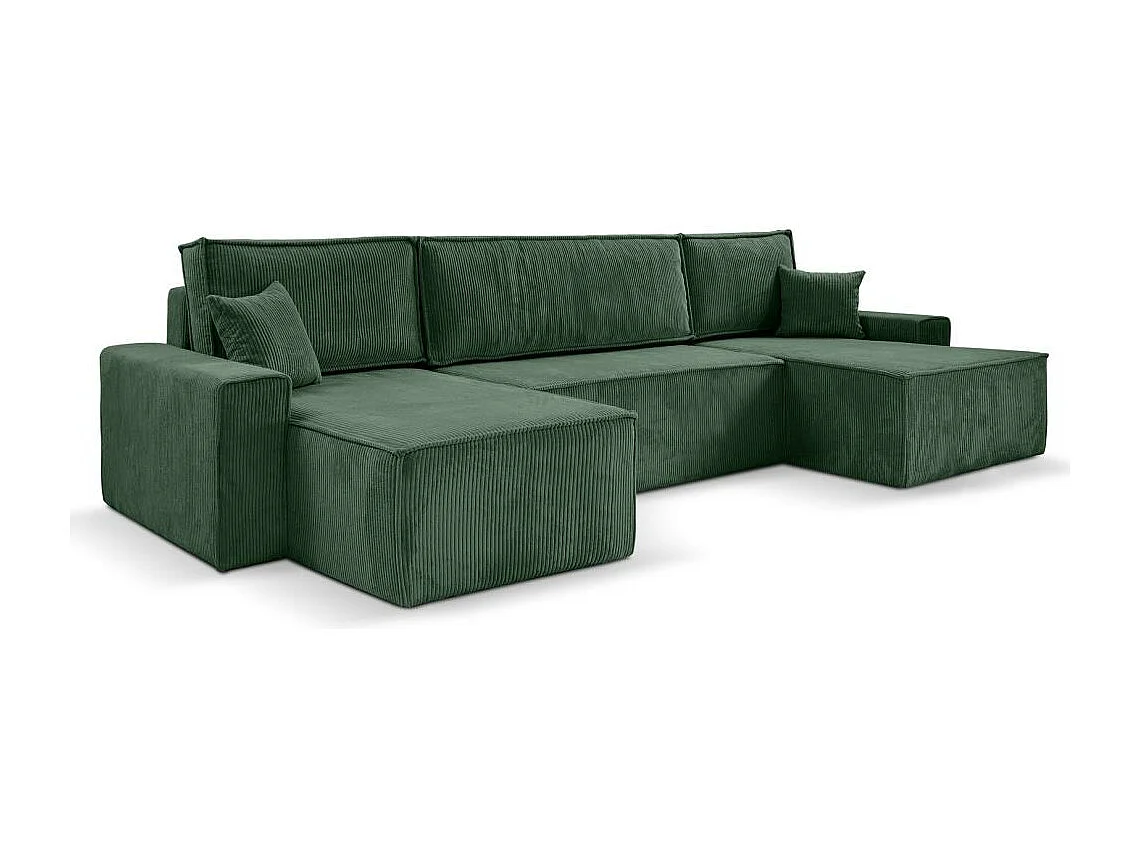 CANAPE Hektor U avec fonction sommeil vert