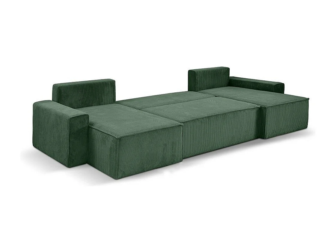 CANAPE Hektor U avec fonction sommeil vert