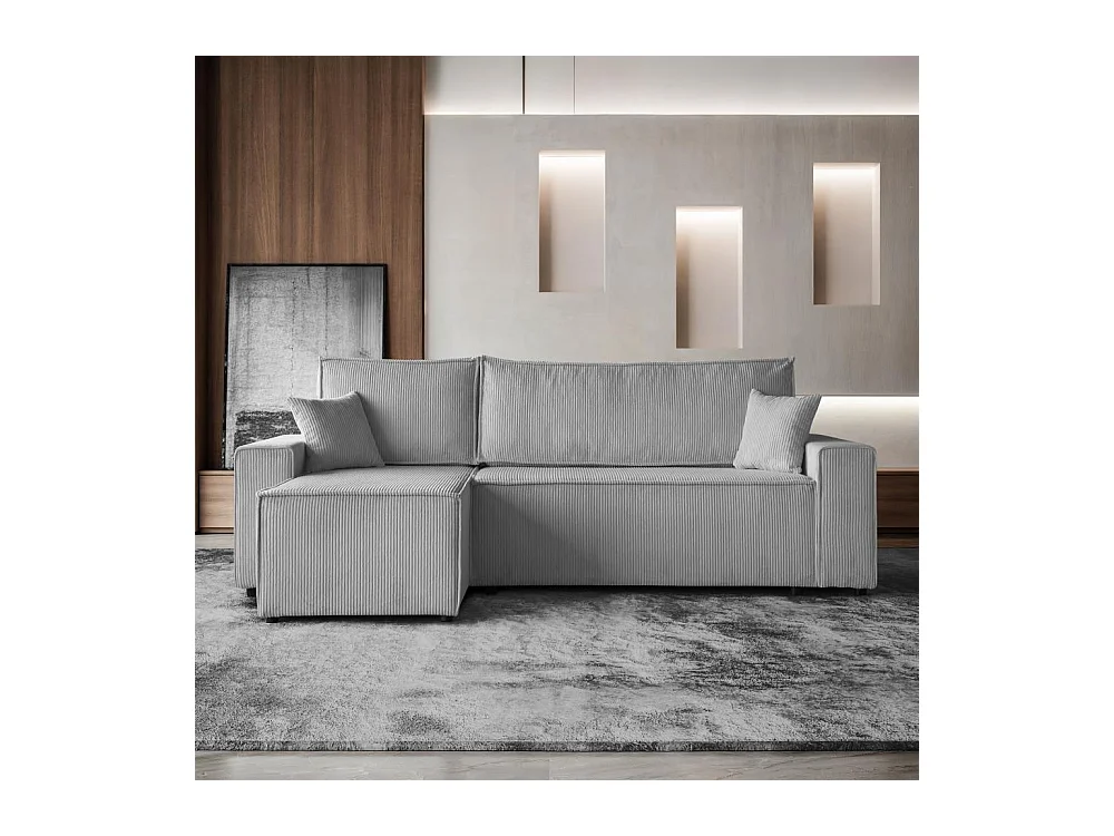 HOEKBANK met slaapfunctie Hektor lichtgrijs