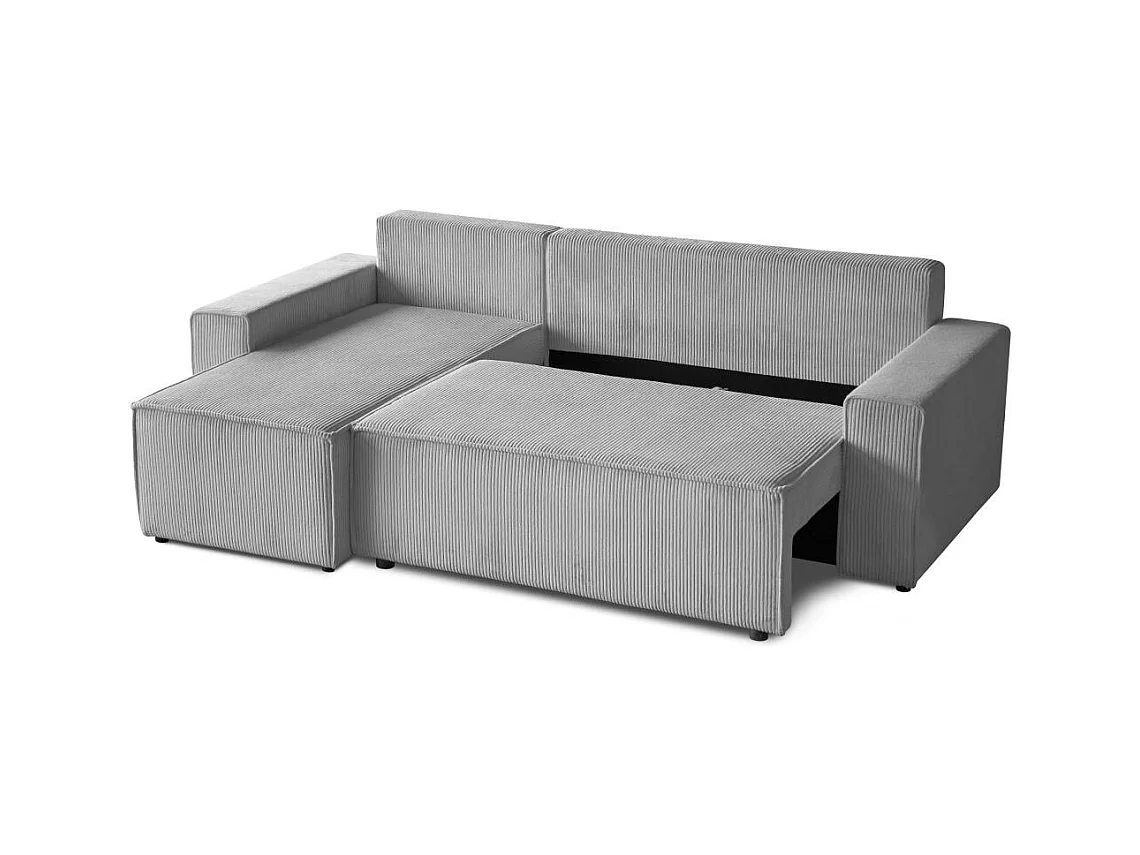 HOEKBANK met slaapfunctie Hektor lichtgrijs