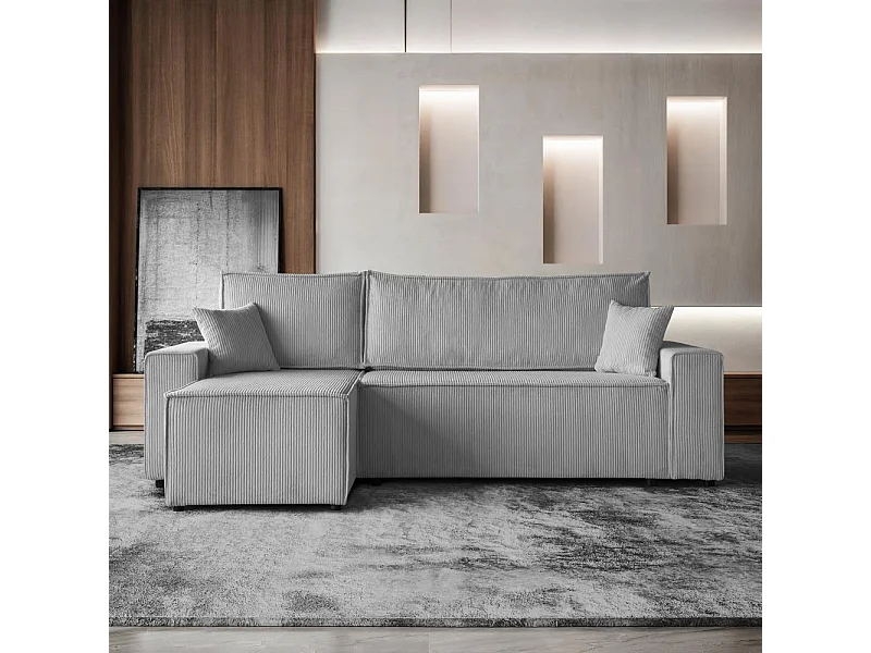 CANAPE AVEC FONCTION LIT Hektor gris clair