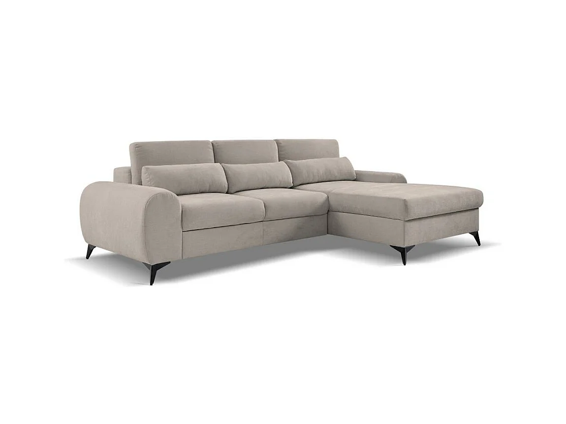 CANAPE-CHAUSSÉE Milan Cappuccino avec pieds métalliques à droite