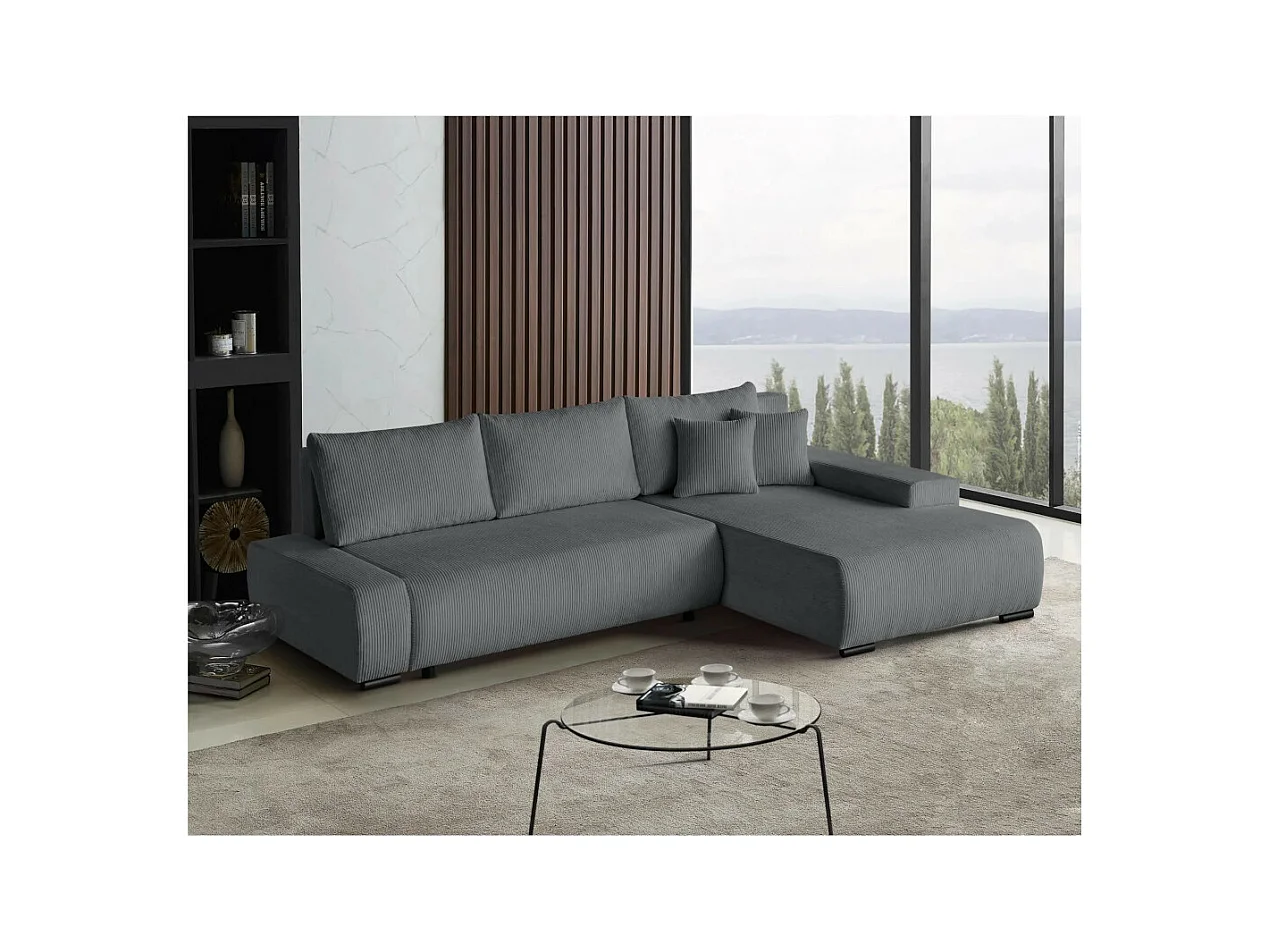Canapé-lit ECKSCHLAFSOFA Draco L Gris