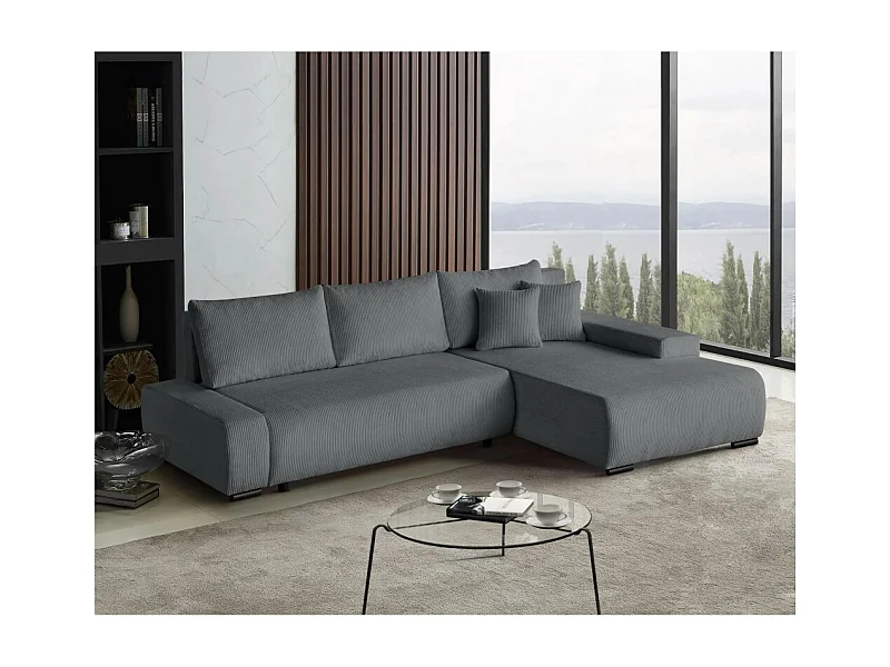 Canapé-lit ECKSCHLAFSOFA Draco L Gris