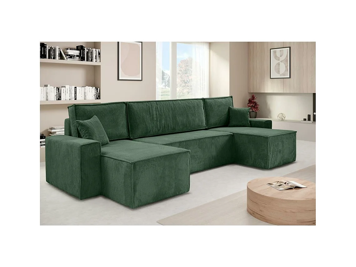 WOHNLANDSCHAFT Hektor U mit Schlaffunktion grün