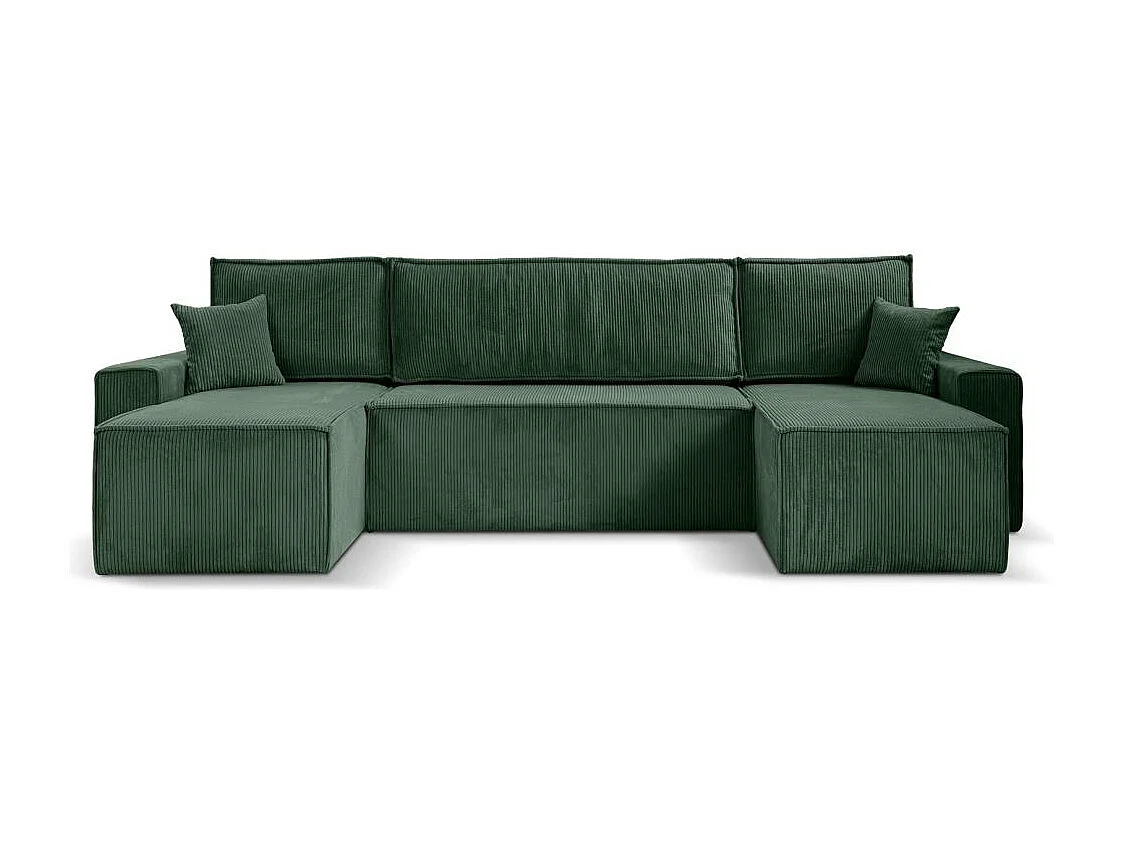 CANAPE Hektor U avec fonction sommeil vert