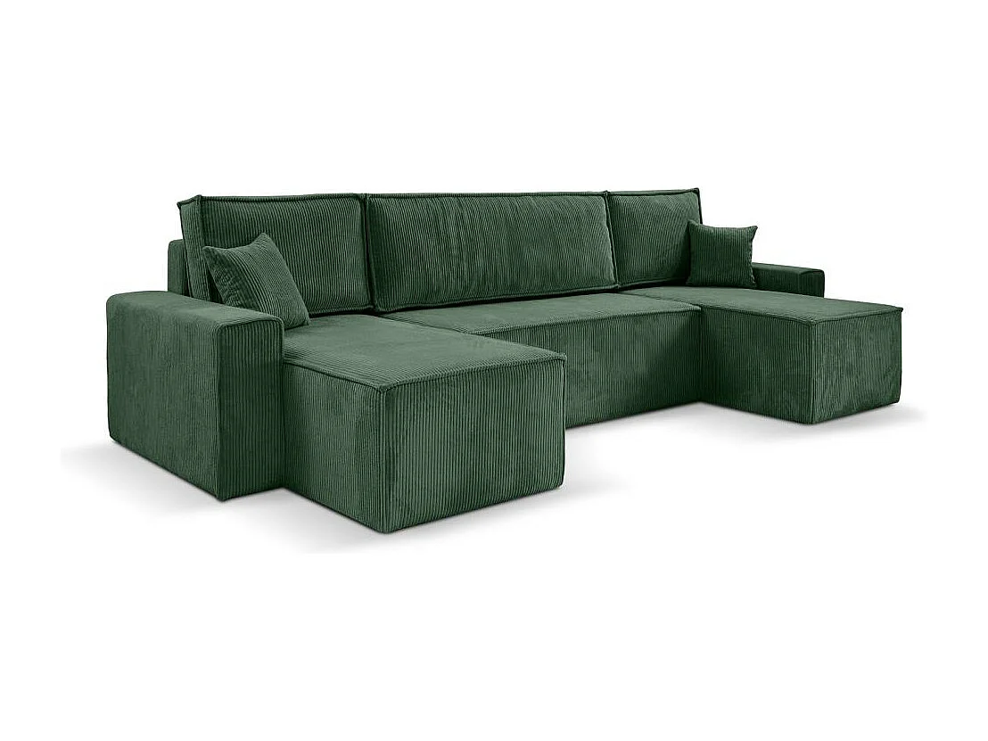 CANAPE Hektor U avec fonction sommeil vert