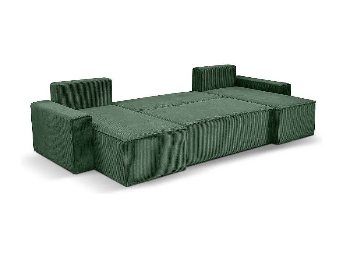 CANAPE Hektor U avec fonction sommeil vert