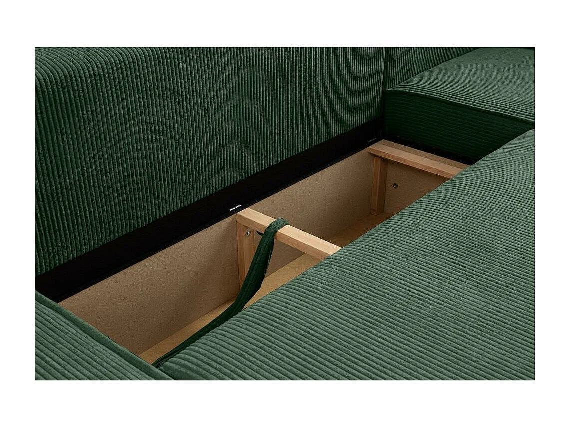 CANAPE Hektor U avec fonction sommeil vert