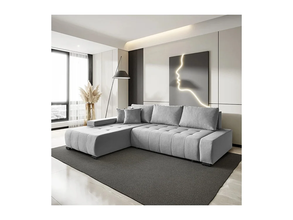 Canapé-lit ECKSCHLAFSOFA Draco L gris clair