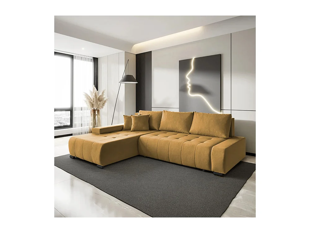 Canapé-lit ECKSCHLAFSOFA Draco L jaune