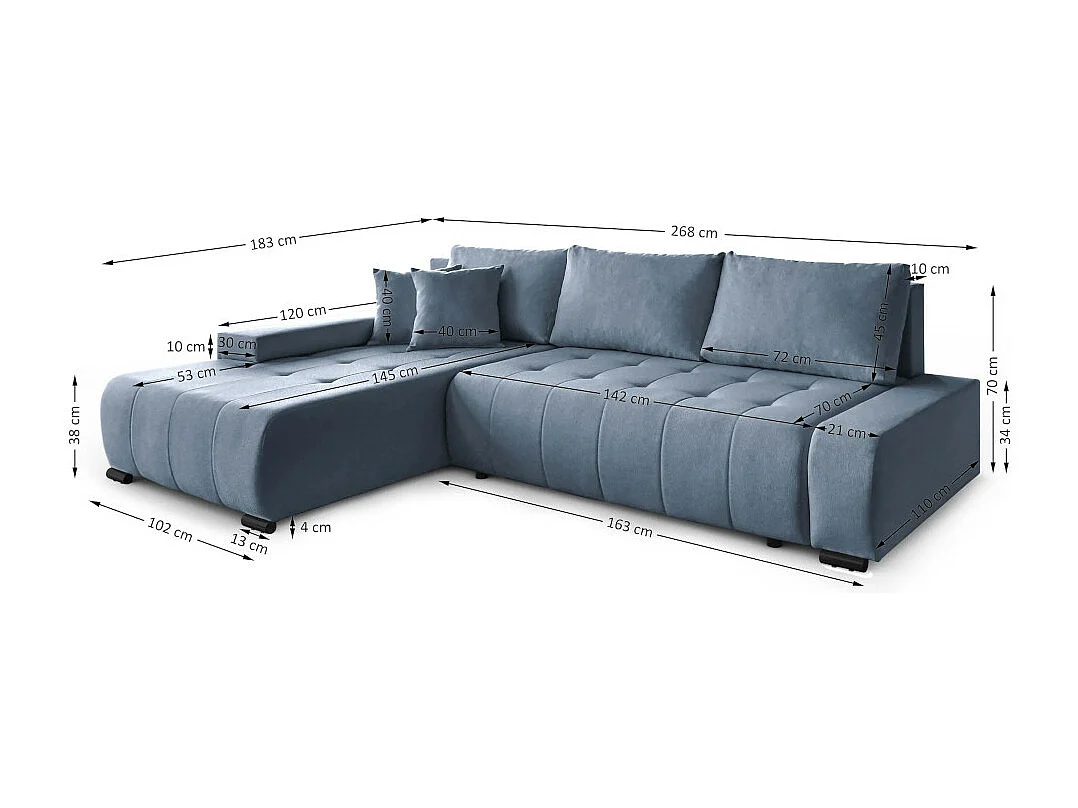 ECKSCHLAFSOFA Draco L Schwarz