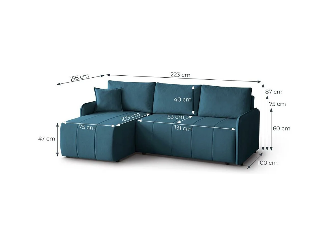 ECKSCHLAFSOFA Capri blau