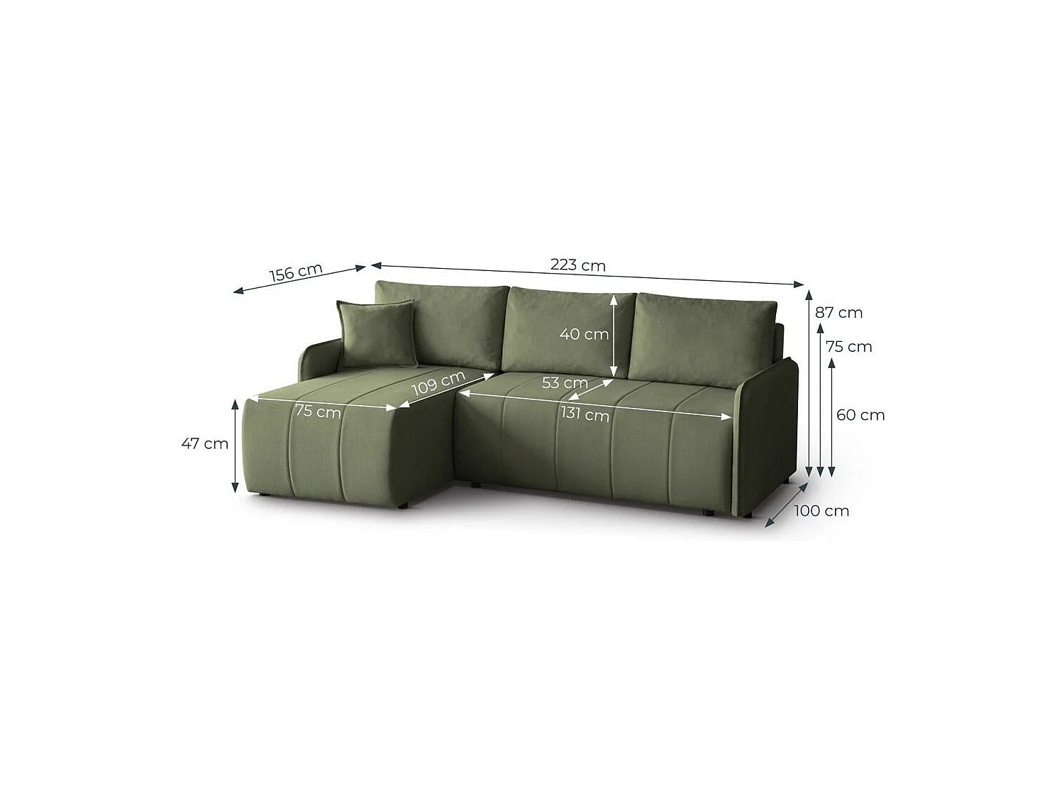 ECKSCHLAFSOFA Capri grün