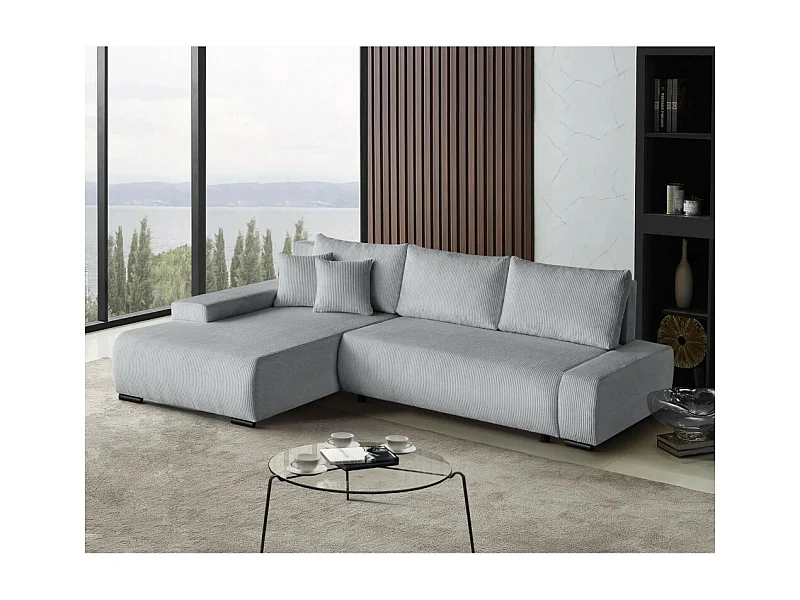 Canapé-lit ECKSCHLAFSOFA Draco L gris clair