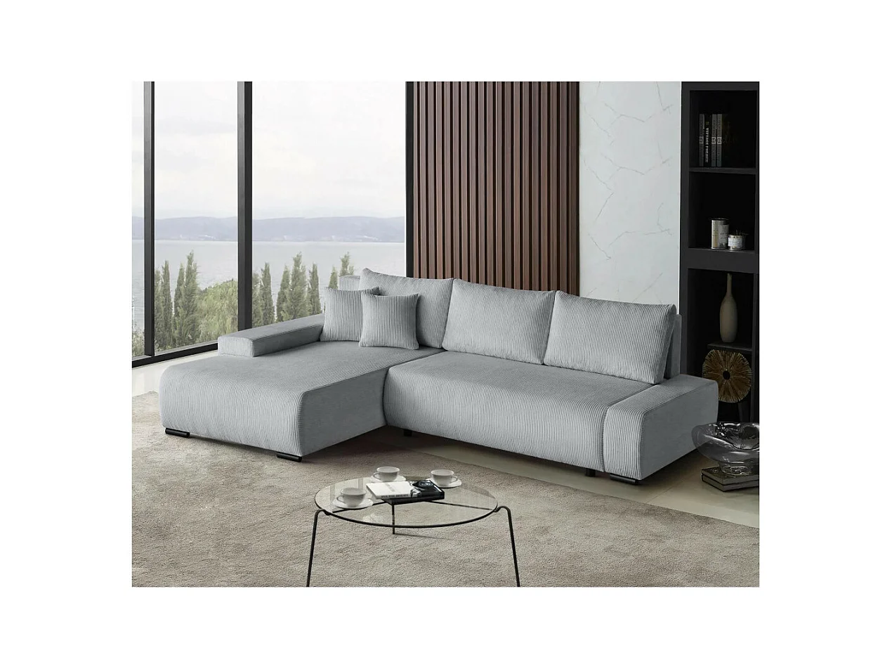 Canapé-lit ECKSCHLAFSOFA Draco L gris clair