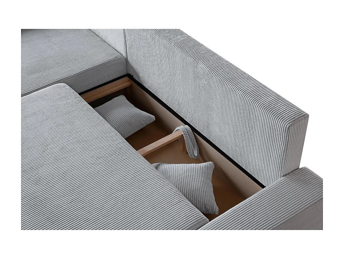 Canapé-lit ECKSCHLAFSOFA Draco L gris clair