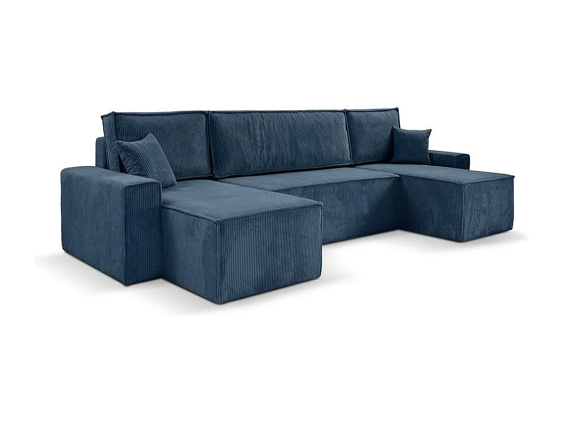 CANAPE Hektor U avec fonction sommeil bleu foncé