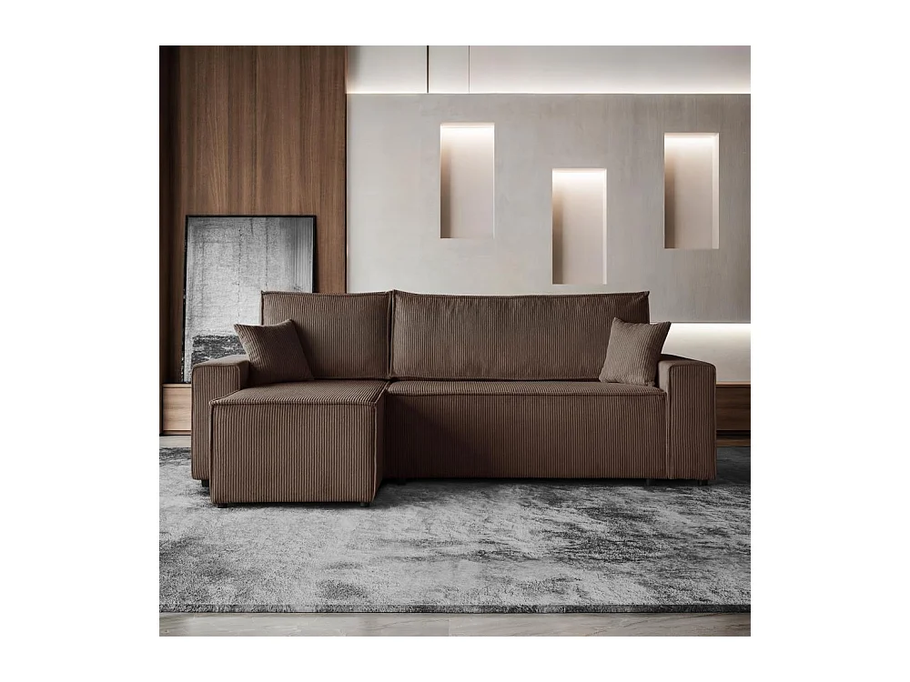 ECKSCHLAFSOFA mit Schlaffunktion Hektor braun