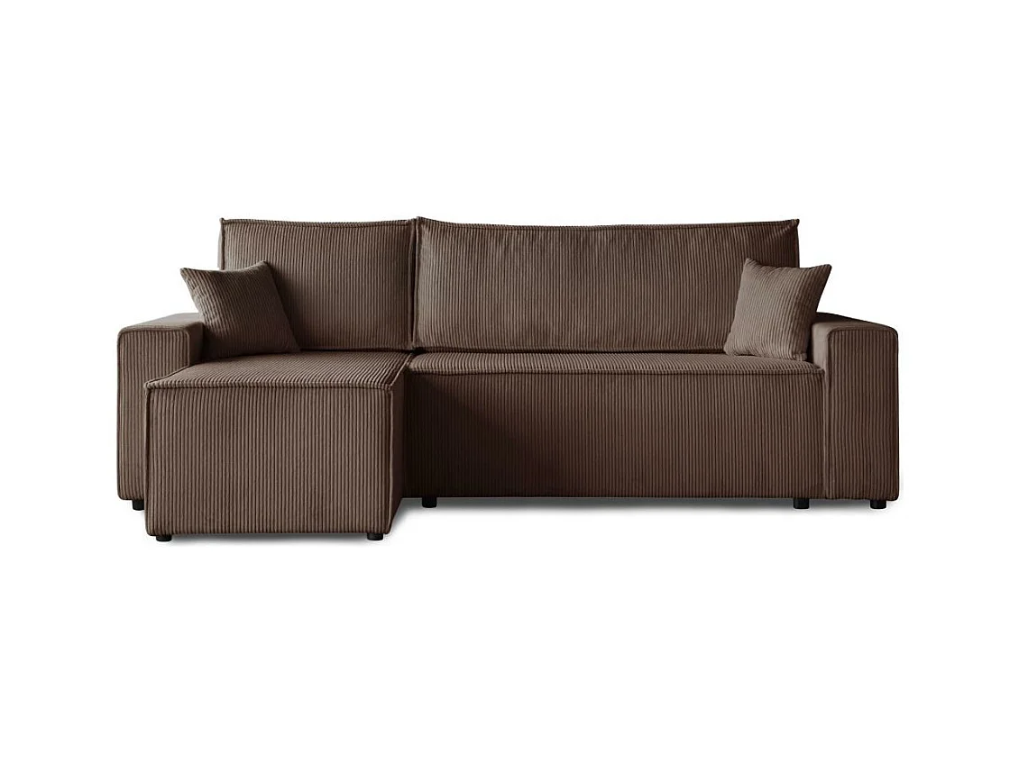 ECKSCHLAFSOFA mit Schlaffunktion Hektor braun