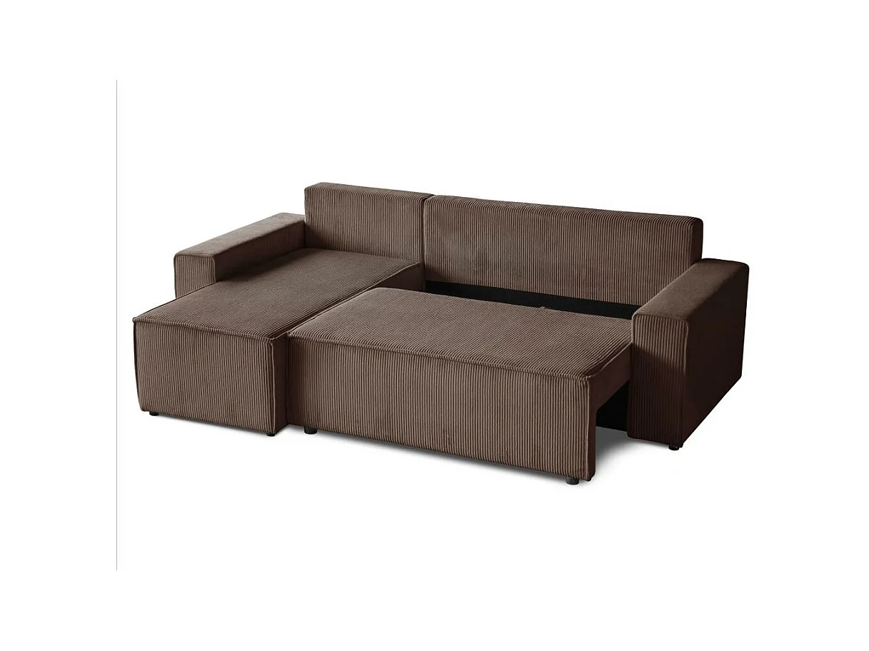 ECKSCHLAFSOFA mit Schlaffunktion Hektor braun
