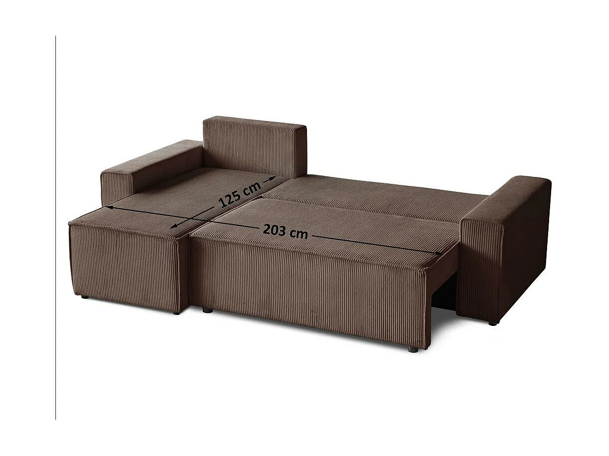 ECKSCHLAFSOFA mit Schlaffunktion Hektor braun