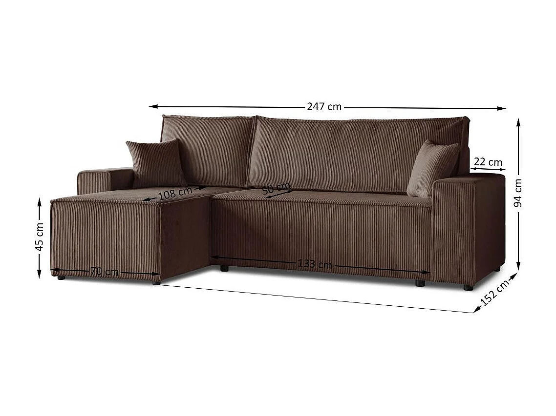 CANAPE AVEC FONCTION LIT Hektor marron