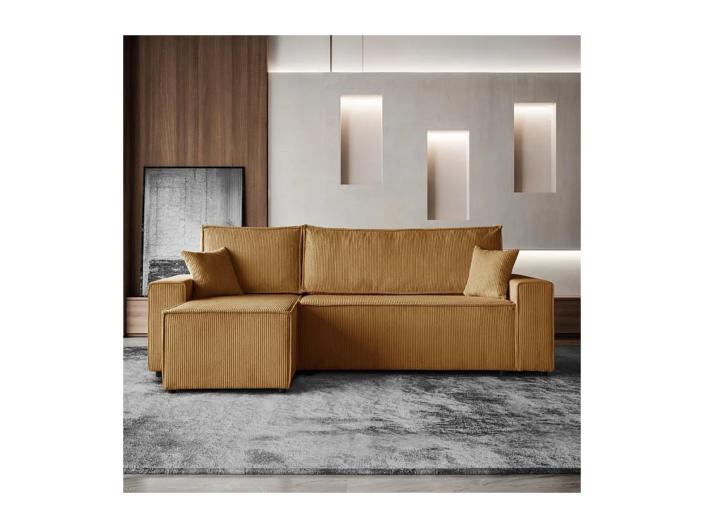 HOEKBANK met slaapfunctie Hektor mosterdgeel