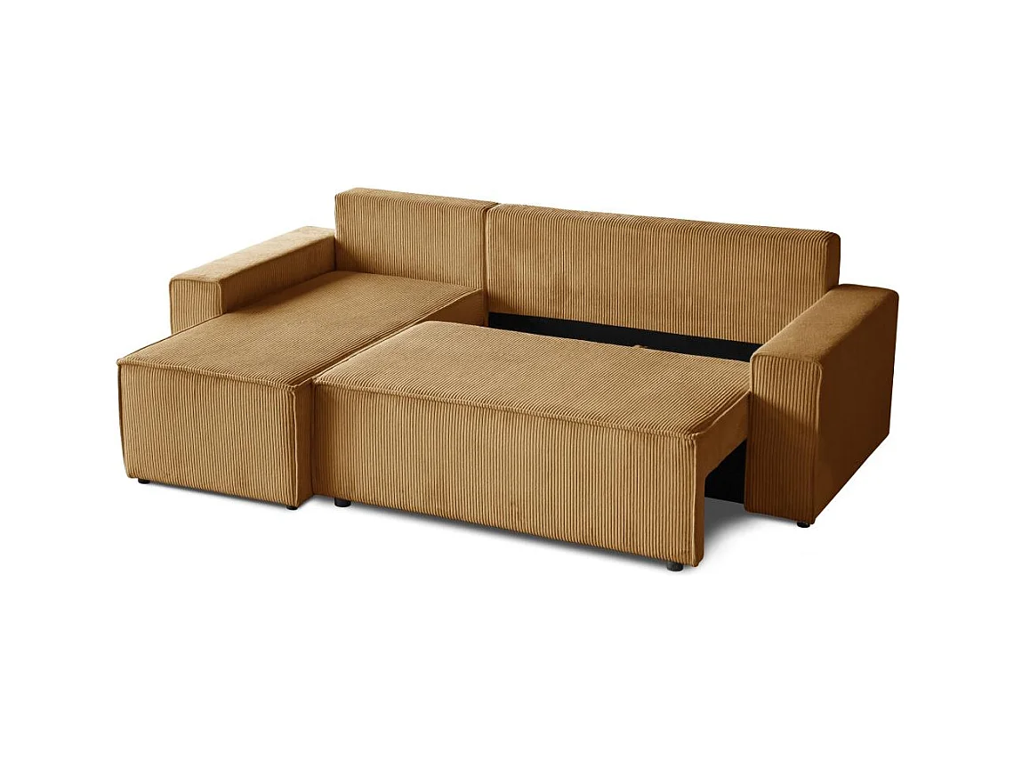 HOEKBANK met slaapfunctie Hektor mosterdgeel