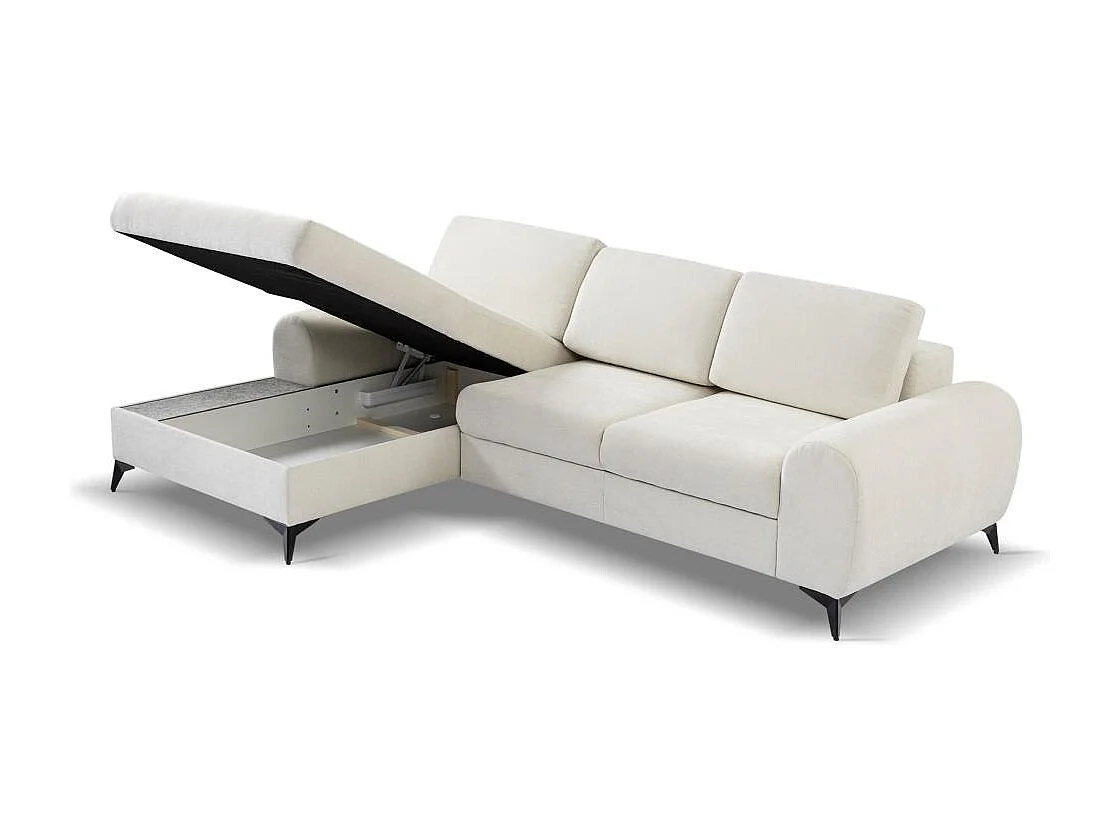 CANAPE FAUTEUIL Milan gris foncé avec pieds métal à gauche