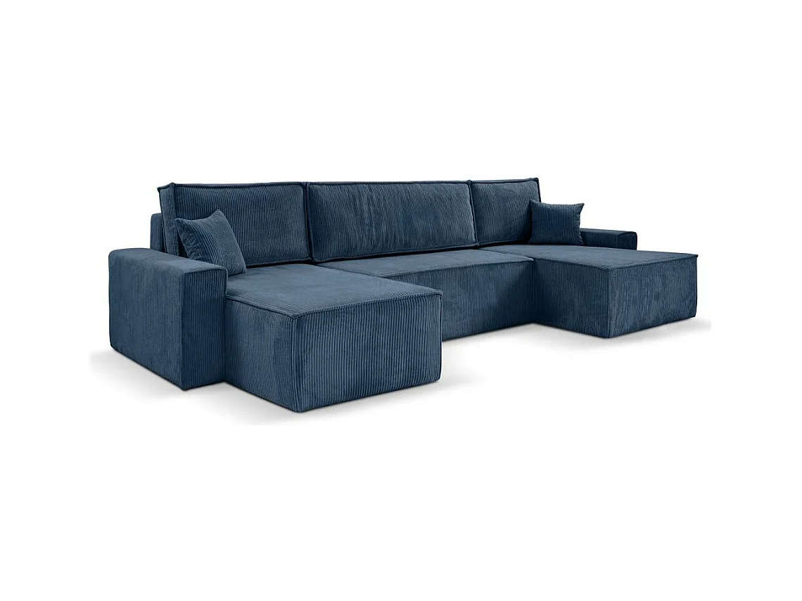 WOHNLANDSCHAFT Hektor U mit Schlaffunktion dunkelblau