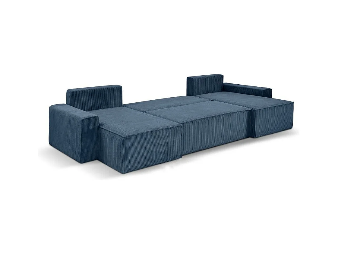 WOHNLANDSCHAFT Hektor U mit Schlaffunktion dunkelblau
