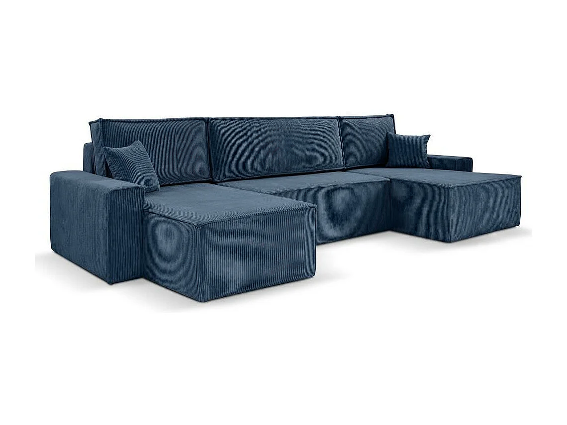 CANAPE Hektor U avec fonction sommeil bleu foncé