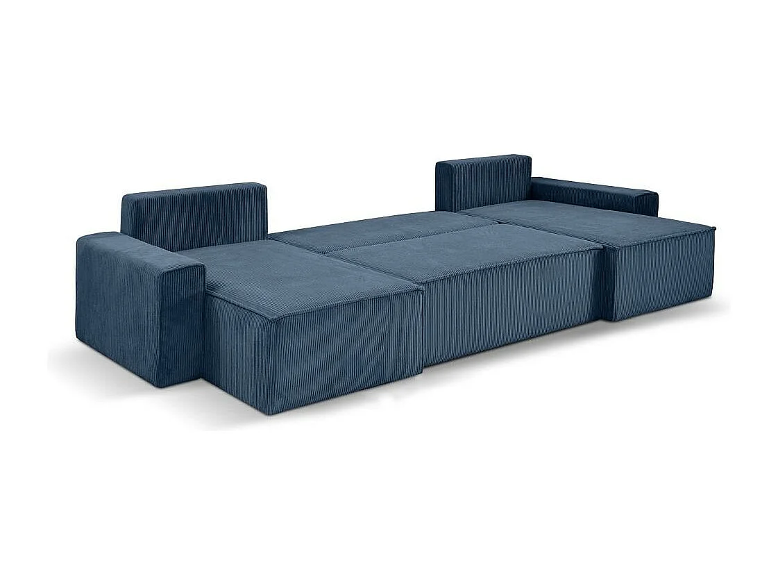 CANAPE Hektor U avec fonction sommeil bleu foncé
