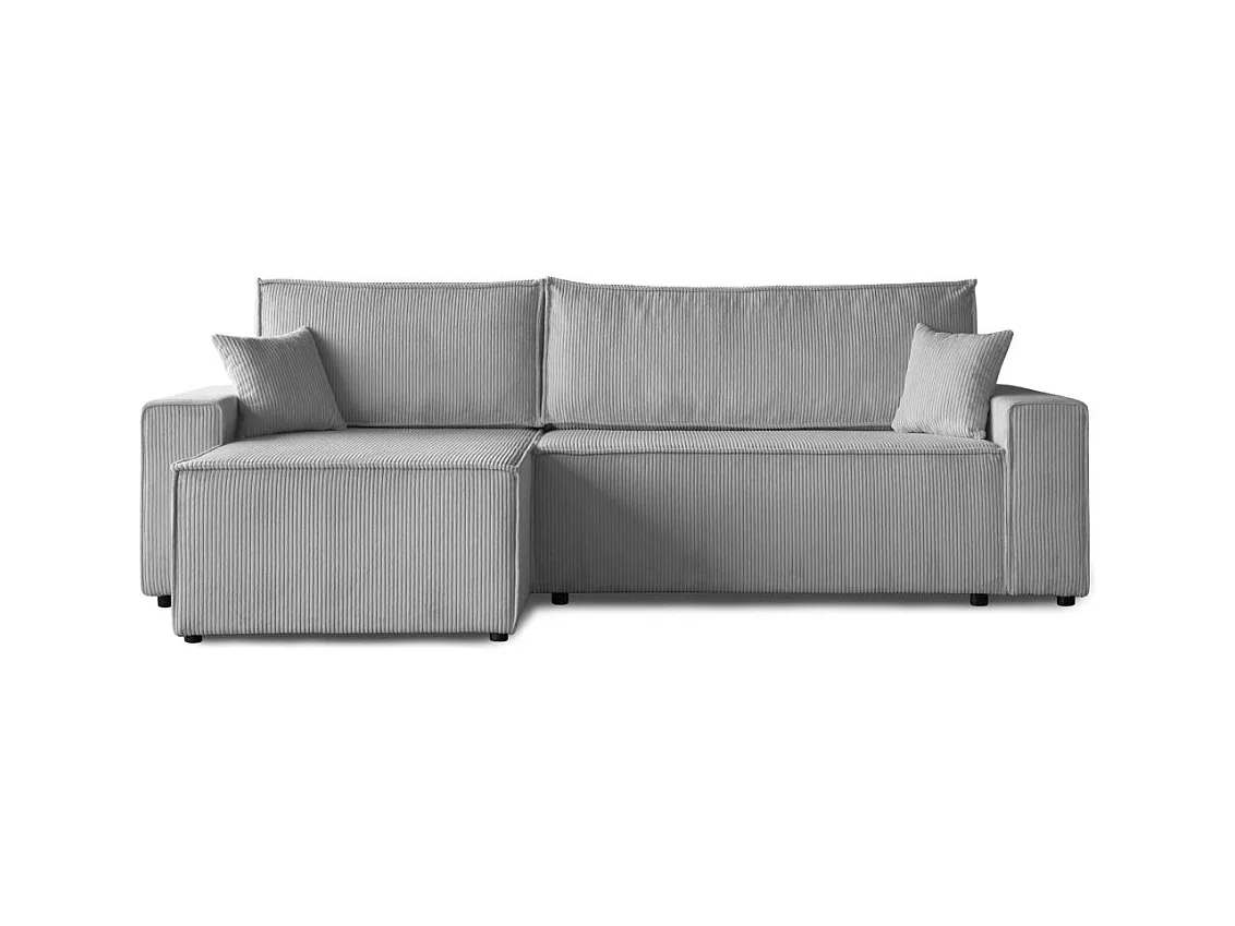 HOEKBANK met slaapfunctie Hektor lichtgrijs