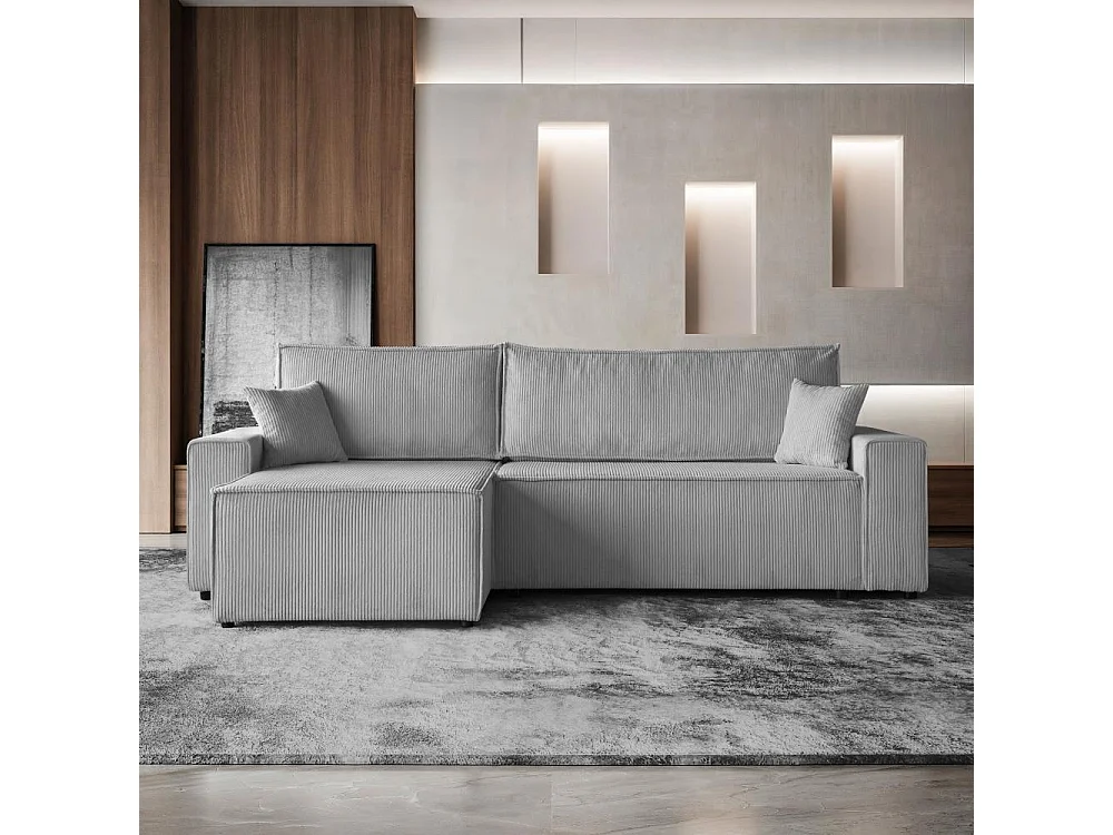 CANAPE AVEC FONCTION LIT Hektor gris clair