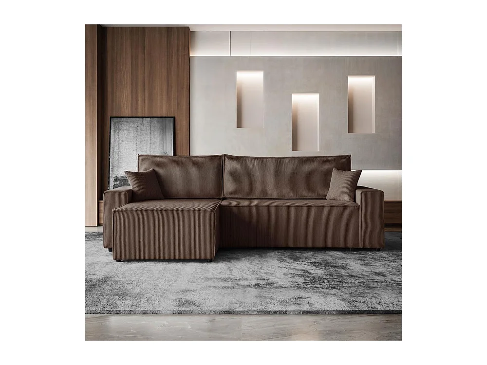 ECKSCHLAFSOFA mit Schlaffunktion Hektor braun